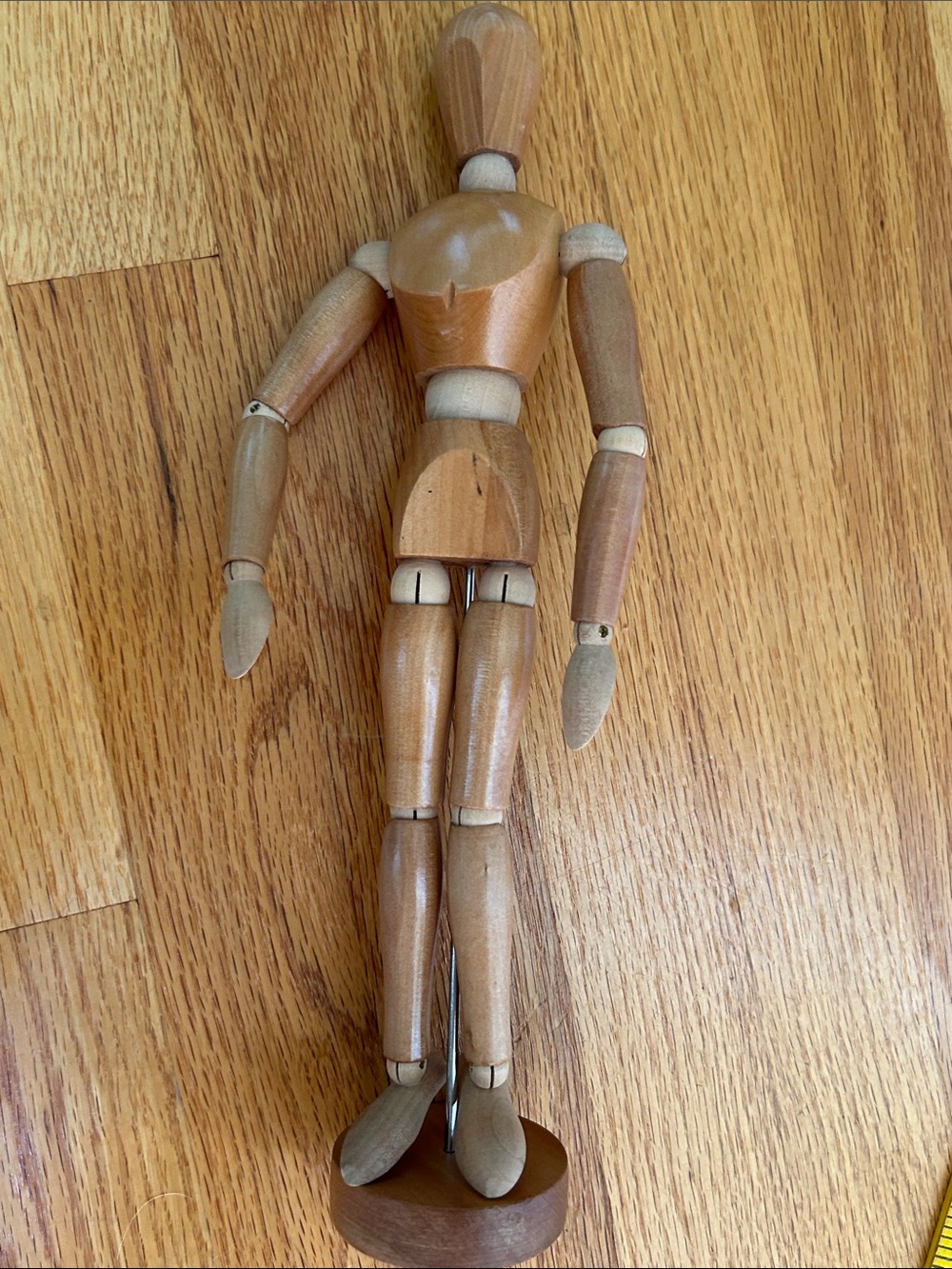 Wooden Artist Mannequin Poseable Figure - Natural Wood